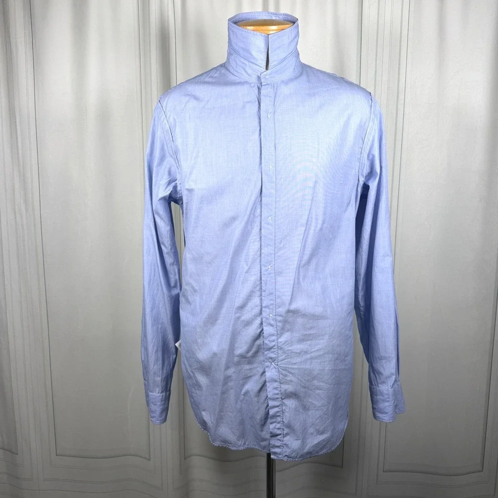 J.Crew Ludlow Mens Large Dress Shirt Light Blue 120's 2-Ply Cotton Long Sleeve
